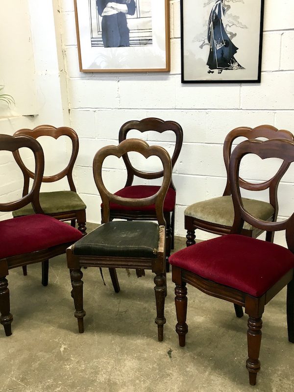 Antique Balloon Back Chairs - set of six